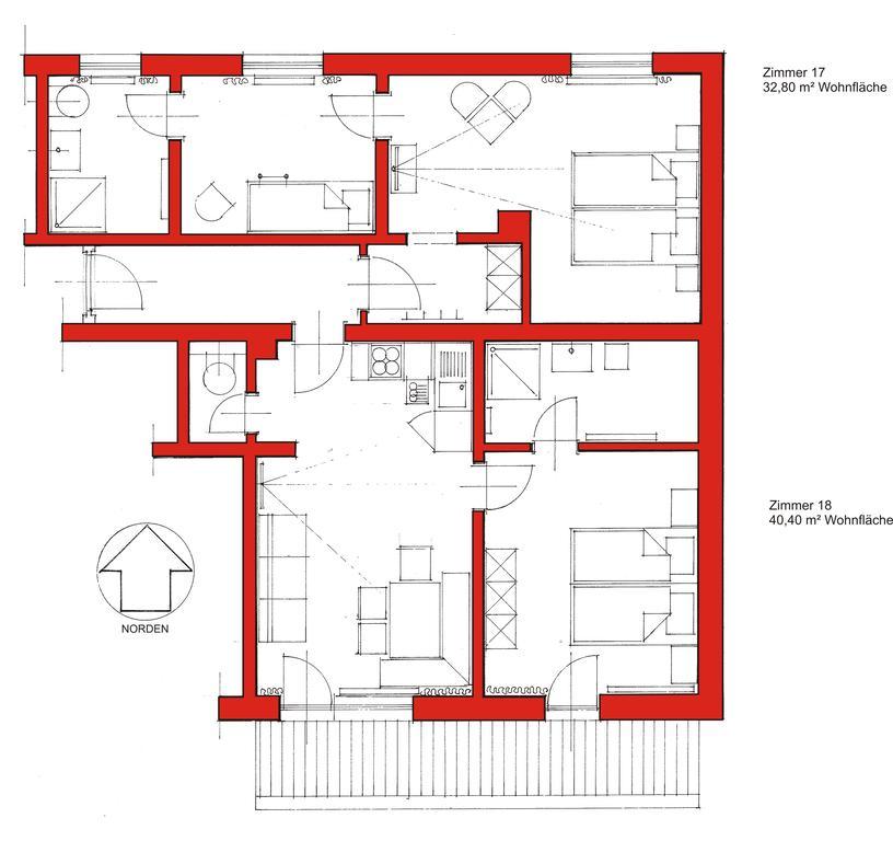Apartment mit 3 Schlafzimmern und Balkon
