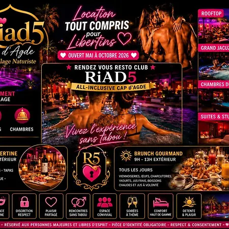 Hôtel Riad 5 Studio Cap Libertin Village Naturiste-2